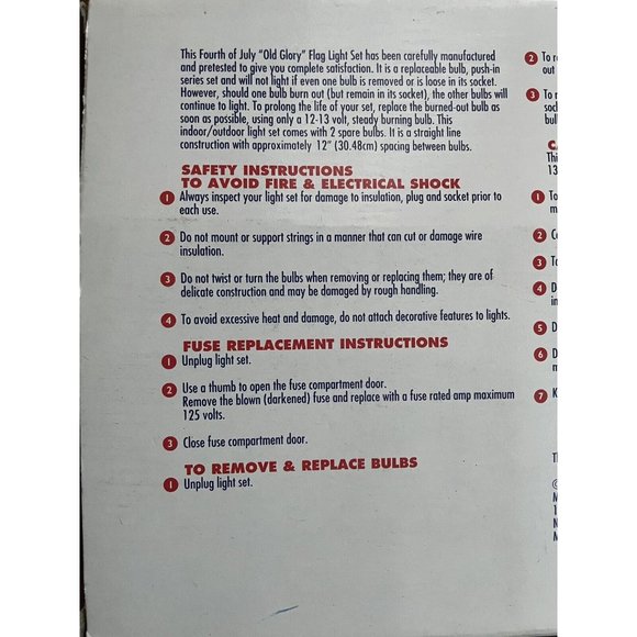 Vintage American Flag Blow Mold String Lights 10 Flags on green cord Working - Picture 8 of 9